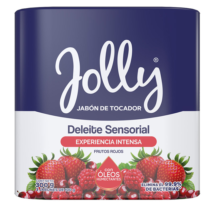 Jolly Jabon De Tocador Frutos Rojos Antibacterial Tripack 30
