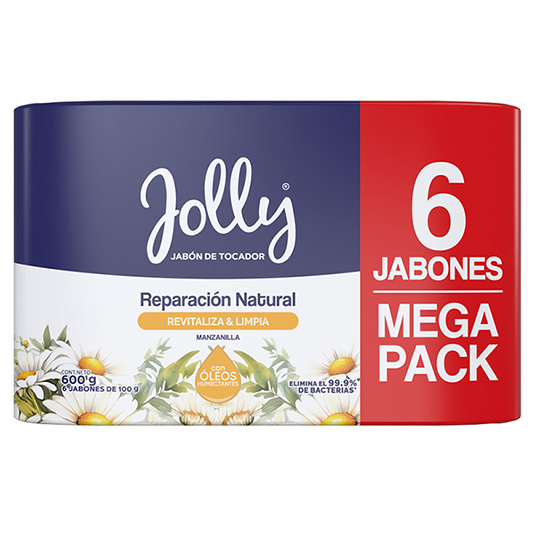 Jolly Jabon De Tocador Manzanilla Antibacterial Sixpack 600G