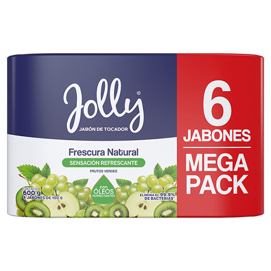 Jolly Jabon De Tocador Frutos Verdes Antibacterial Sixpack 6