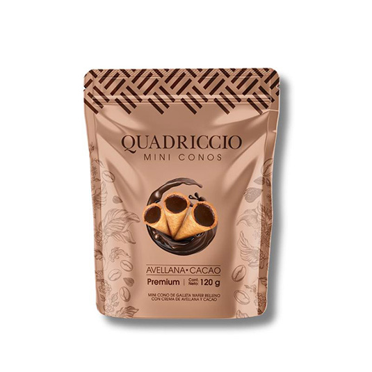 Mini Conos Rellenos de Cacao Quadriccio 120GR