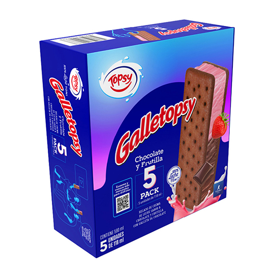 Galletopsy Chocolate Y Frutilla Topsy 5Pack