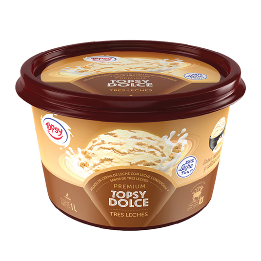 Helado Dolce Tres Leches Topsy Premium 1Lt