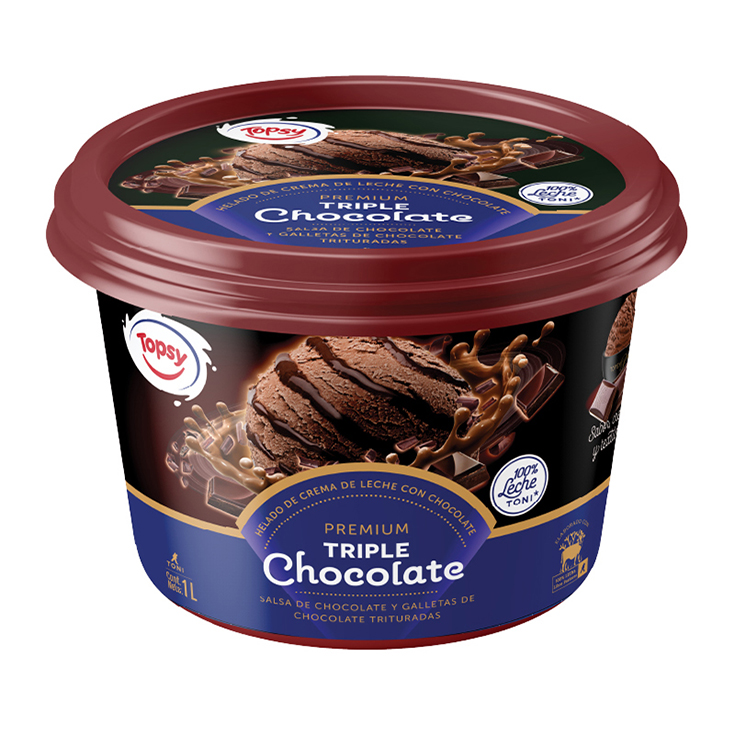 Helado Triple Chocolate Topsy Premium 1Lt