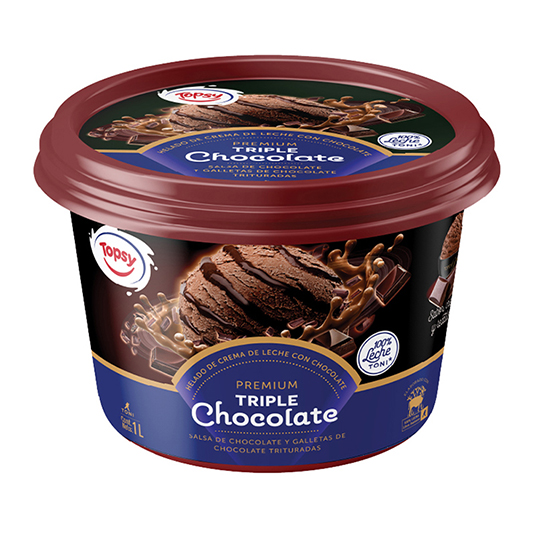 Helado Triple Chocolate Topsy Premium 1Lt