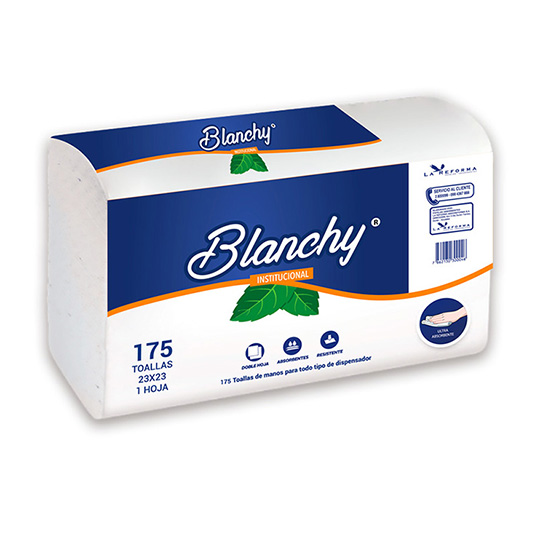 Toallas Blanchy Dobladas En Z 23 X 23 Cm 175 Un.