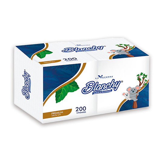 Servilleta Blanchy Premium 28 X 28 Cm 200 Un.