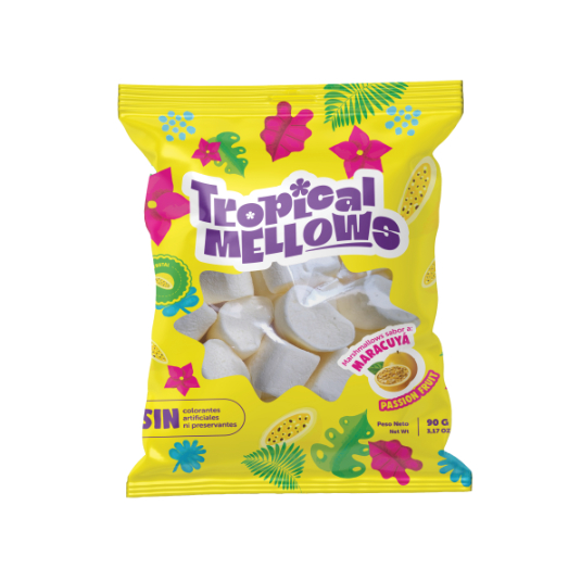 Marshmallows de Frutas Sabor a Maracuya Tropical Mellows 90G
