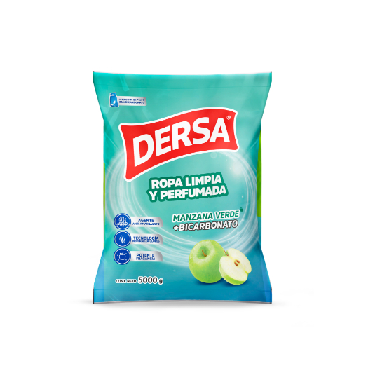 Detergente En Polvo Dersa Manzana Verde + Bicarbonato 5 Kg