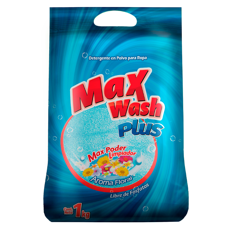 Detergente Max Wash En Polvo Aroma Floral 1 Kg