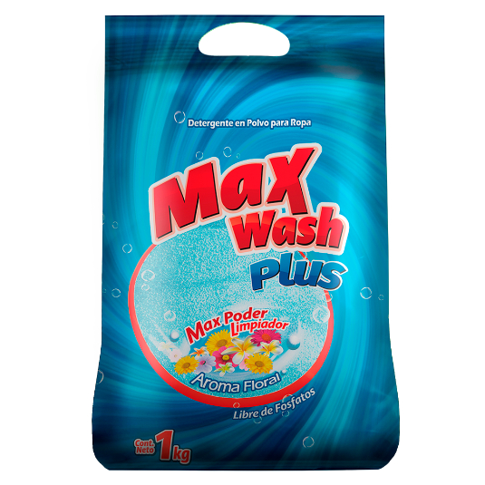 Detergente Max Wash En Polvo Aroma Floral 1 Kg