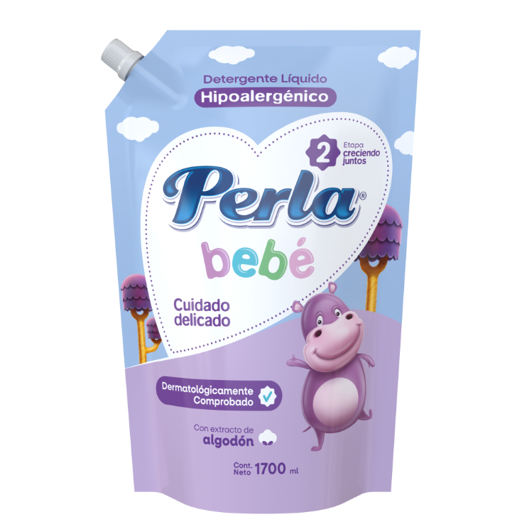 Detergente Liquido Perla Bebe Algodón Doypack 1.7L