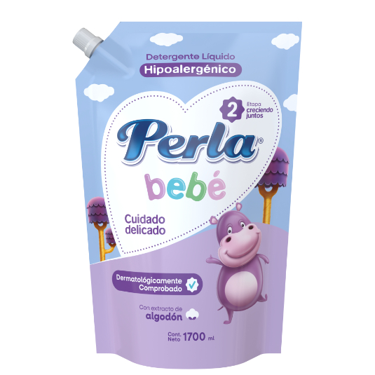 Detergente Liquido Perla Bebe Algodón Doypack 1.7L