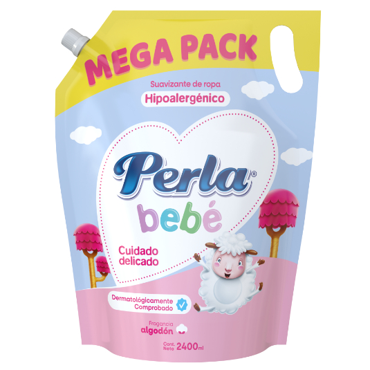 Suavizante Perla Bebe Algodón Doypack 2.4L