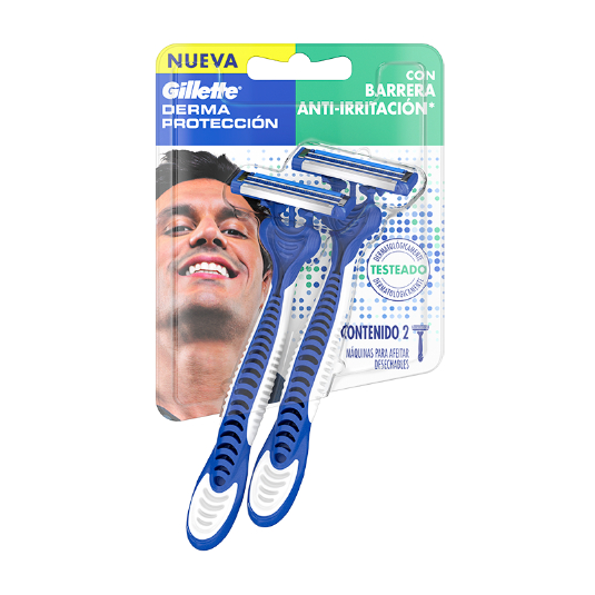 Maquina Desechable Derma Protección Gillette 2 Unidades