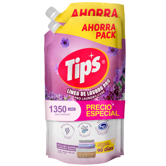 Suavizante Tips Brisa De Lavanda Doypack 1.35 Lt Precio Espe