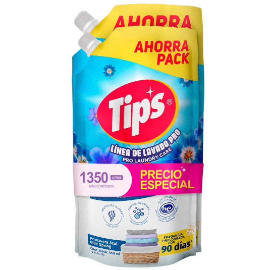Suavizante Tips Primavera Azul Doypack 1.35 Lt Precio Especi