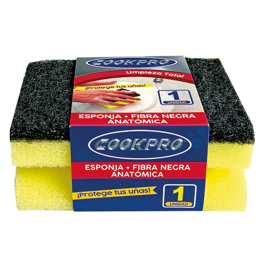 Esponja + Fibra Negra Salva Uñas Cookpro Un