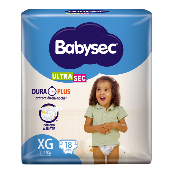 Pañal Ultrasec Duraplus Extra Grande Babysec X18