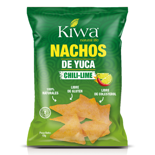 Nachos de Yuca Gluten Free-Chili y Limón Kiwa 40GR