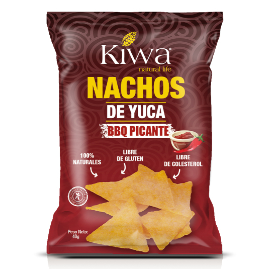 Nachos de Yuca Gluten Free-Bbq Picante Kiwa 40GR
