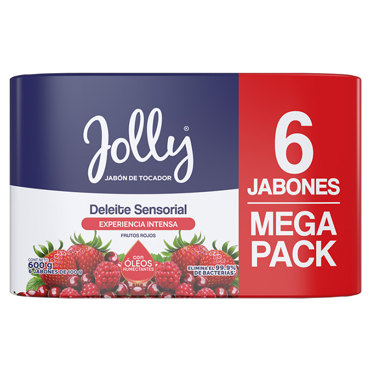 Jabón de Tocador Frutos Rojos Antibacterial SixPack Jolly 60