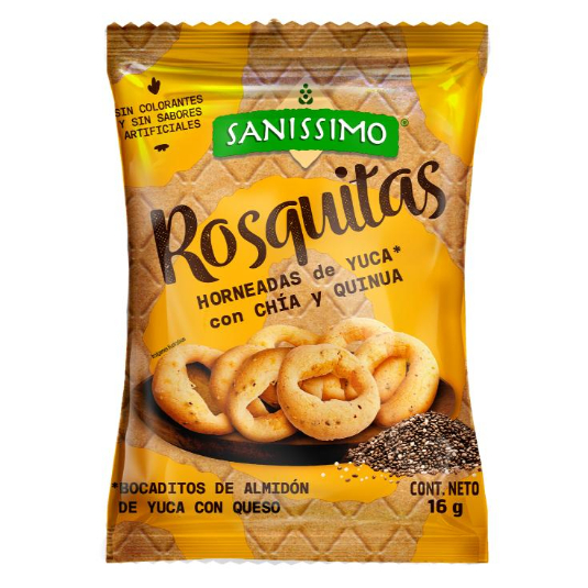 Rosquitas Horneadas De Yuca Con Chia Y Quinua Sanissimo 16GR