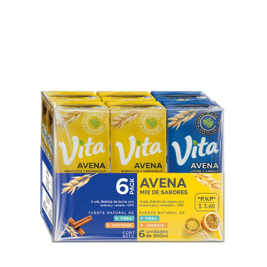 Avena Carton Six Pack Surtido Vita 200ML C/U