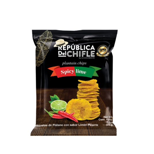 Snack De Platano Con Spicy Lime Republica De Chifle 71GR Snack De Platano Con Spicy Lime Republica De Chifle 71GR