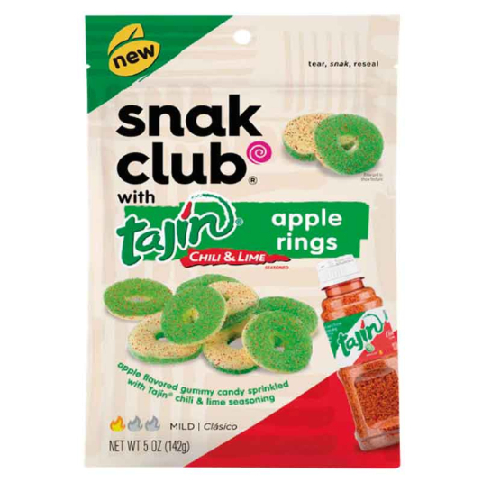 Gomas Aros De Manzana Verde Con Tajin Snack Club 142GR