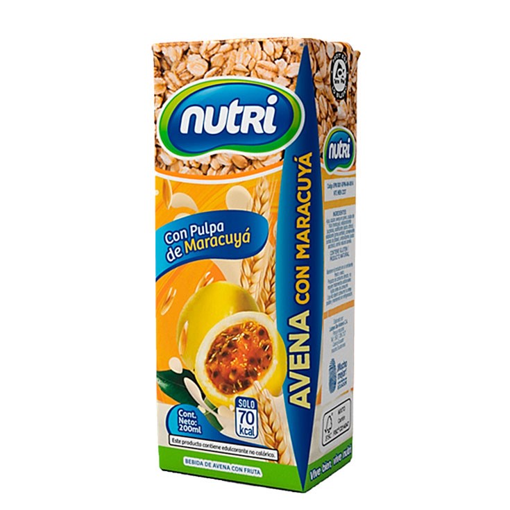 Avena de Maracuyá Nutri Cartón 200 Ml.