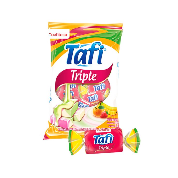 Caramelo Tafi Triple Sabor 200 Gr