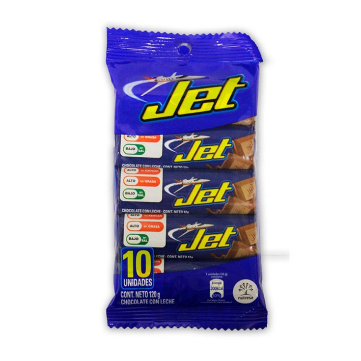 Chocolate Funda Jet X 10 Uni 110 Gr Chocolate Funda Jet X 10 Uni 110 Gr