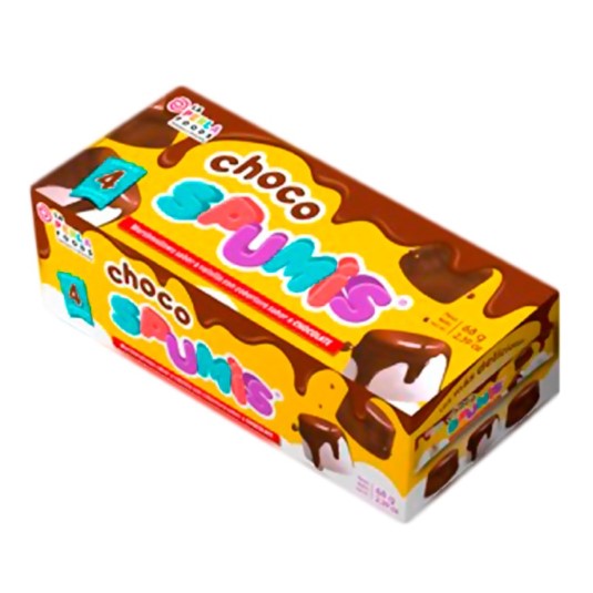 Marshmallows Cubiertos de chocolate Spumis 68GR.