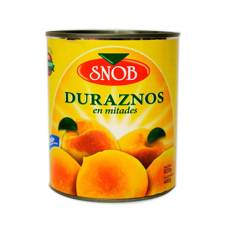 Duraznos Mitades Snob 820 Gr