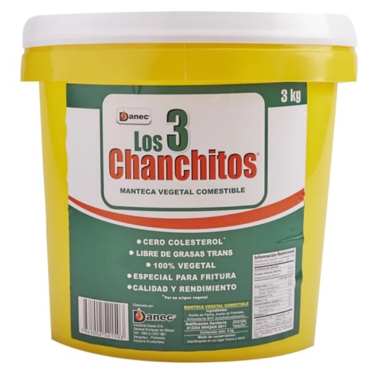 Tres chanchitos manteca balde 3 kg.