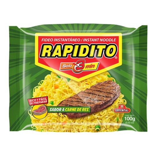 Tallarín Fideo Rapidito Carne Oriental 100 Gr