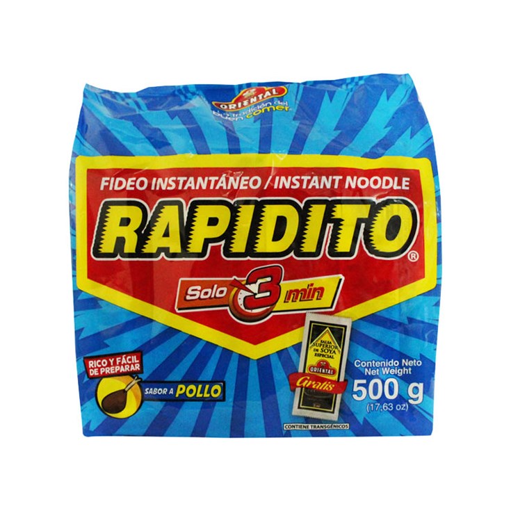 Tallarín Fideo Rapidito Pollo Oriental 500 Gr