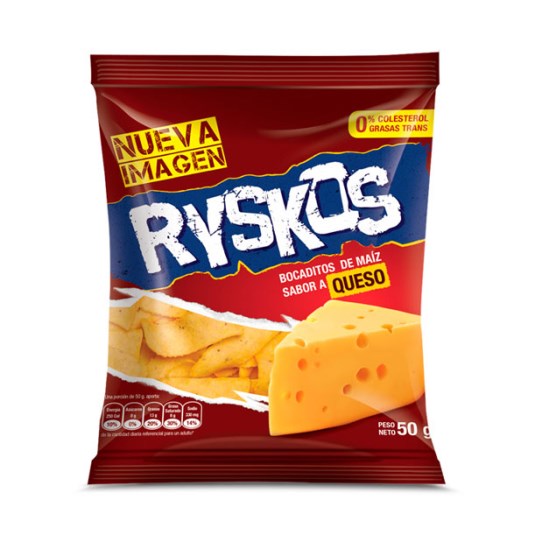 Bocaditos Maiz Sabor Queso Ryskos 50 Gr