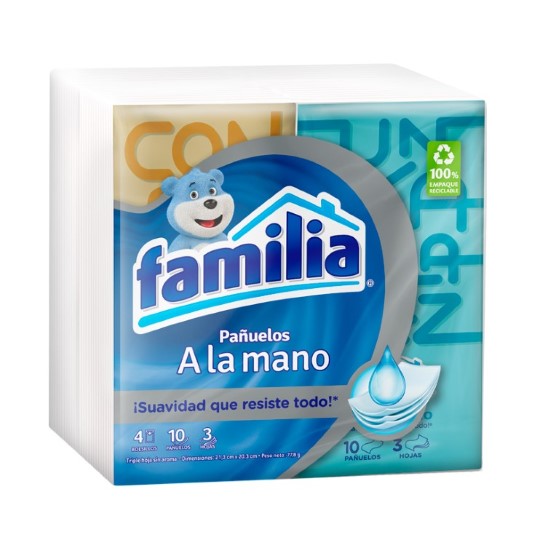 Pack X 4 Familia Pañuelo Facial Bolsillo Triple Hoja