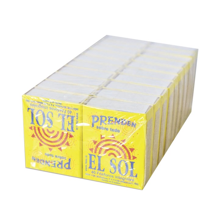 Fósforos El Sol Paquete X 20 Un