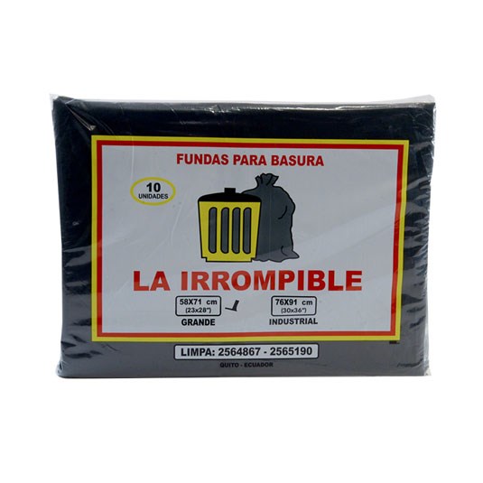 Funda De Basura Grande La Irrompible 23X28 Pulg