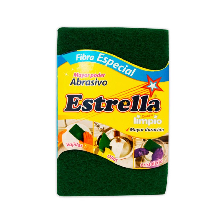 Esponja Fibra Verde Grande Estrella Uni