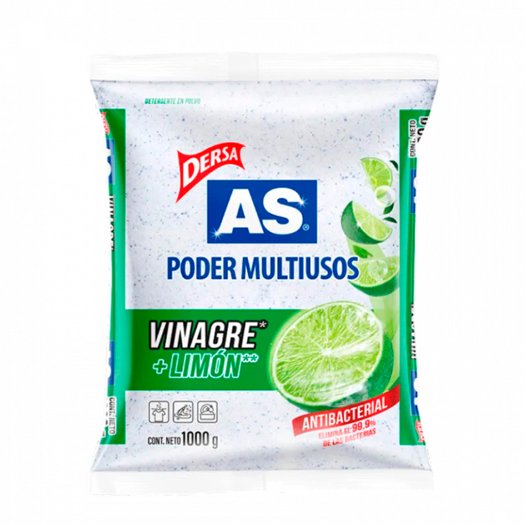 Detergente En Polvo Vinagre Limón As 1000 Gr