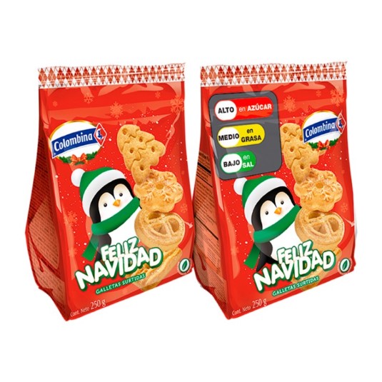 Colombina Galleta Feliz Navidad Bolsa 250 Gr