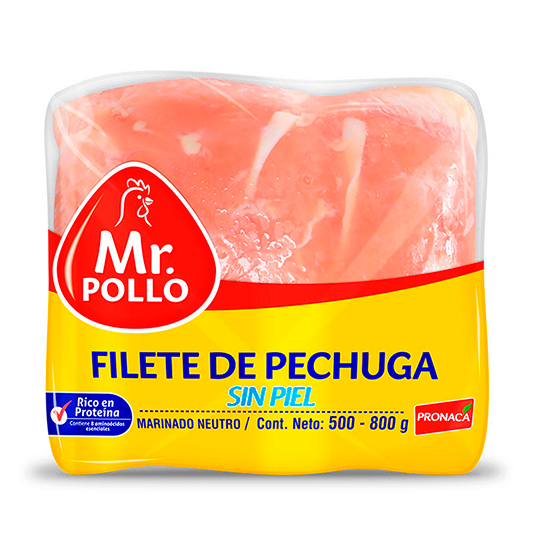 Filete De Pechuga Sin Piel Termo Mr. Pollo Kg.