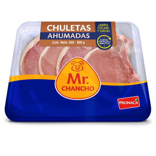CHULETAS AHUMADAS BANDEJA MR. CHANCHO 550 - 850 GR.