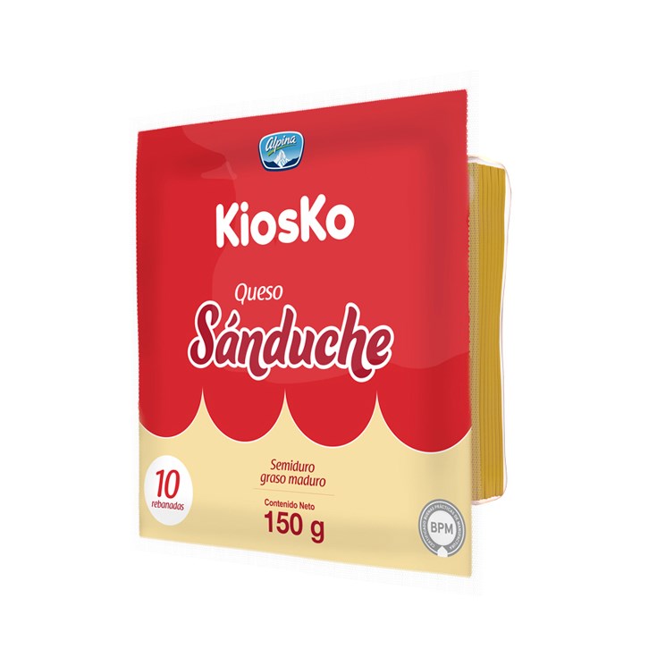 Queso Lonja Sanduchero Kiosko 150 Gr.
