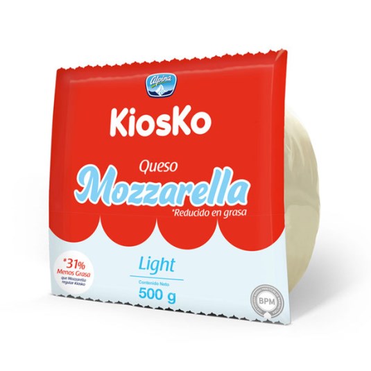 Queso Mozzarella Light Kiosko 500 Gr.