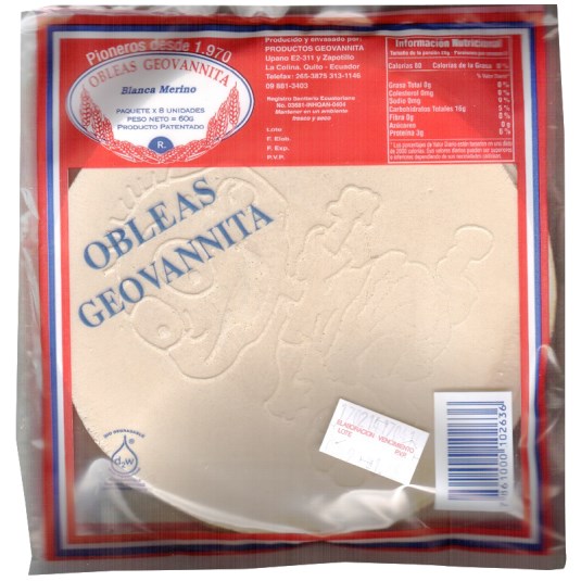Obleas Geovannyta X 8 Uni