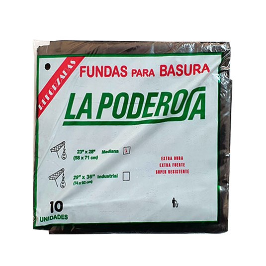 Funda De Basura Grande La Poderosa 23X28 Pulg